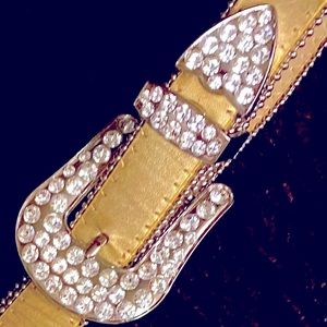🌟 CHRISTINE ALEXANDER ~ SWAROVSKI CRYSTAL STUDDED LEATHER BELT